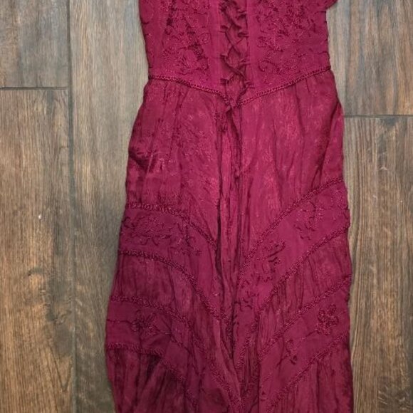 SCULLY Burgandy Lace Front Dress SZ XL - Picture 5 of 6